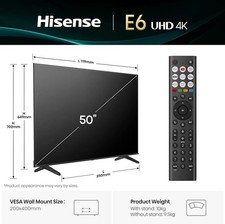 Hisense 50" 50E6QTUK 4K Ultra