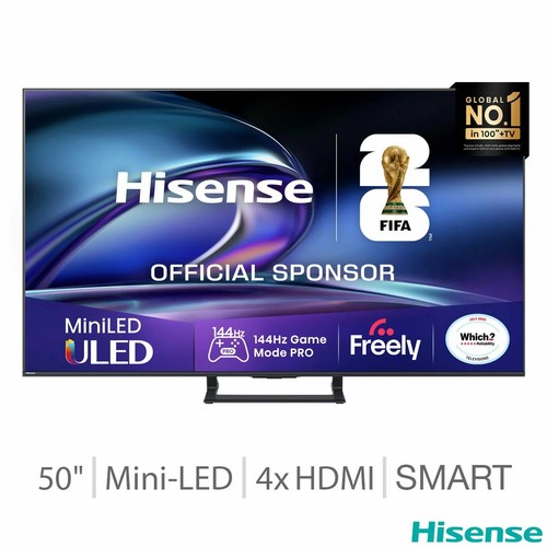 Hisense 50e8qtuk mini led - hisense, 55"
